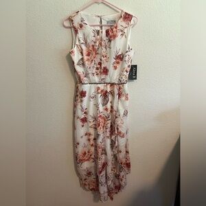 NWT Alexa B Nites White Floral Dress Size 6P